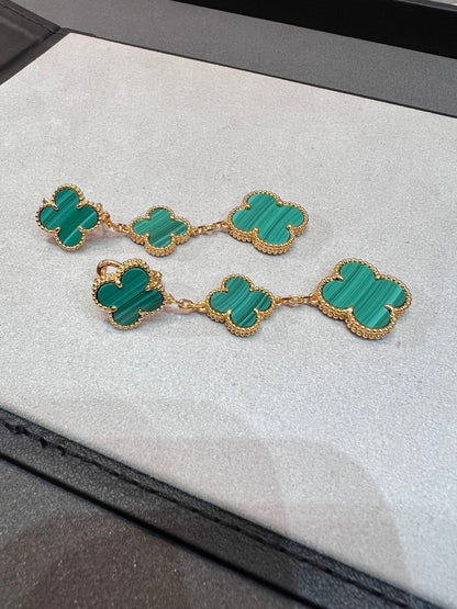 [Bloom]CLOVER MALACHITE 3 MOTIFS GOLD