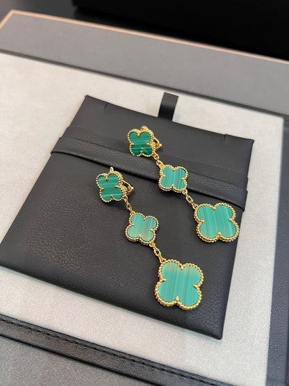 [Bloom]CLOVER MALACHITE 3 MOTIFS GOLD