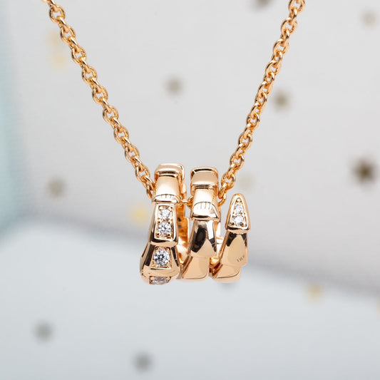 [Bloom]SERPENTI PINK GOLD NECKLACE DIAMOND