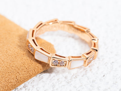 [Bloom]SERPENTI RING PINK GOLD DIAMOND MOP 3MM