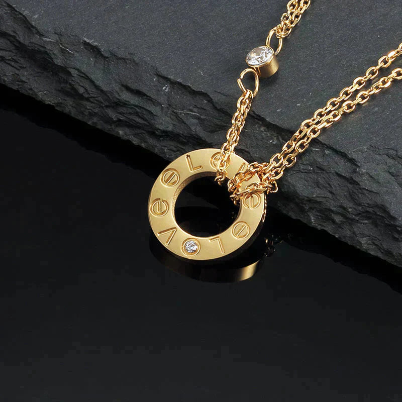 [Bloom]LOVE NECKLACE 16MM 2 DIAMONDS