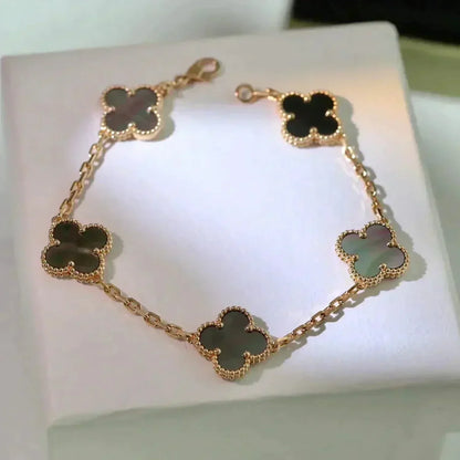 [Bloom]CLOVER 5 MOTIF GRAY MOP  BRACELET