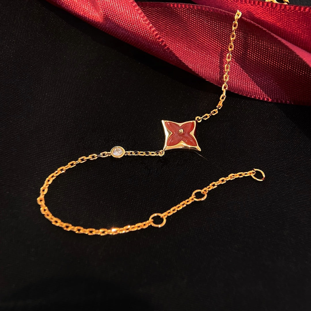 [Bloom]COLOR STAR CARNELIAN PINK GOLD DIAMOND BRACELET