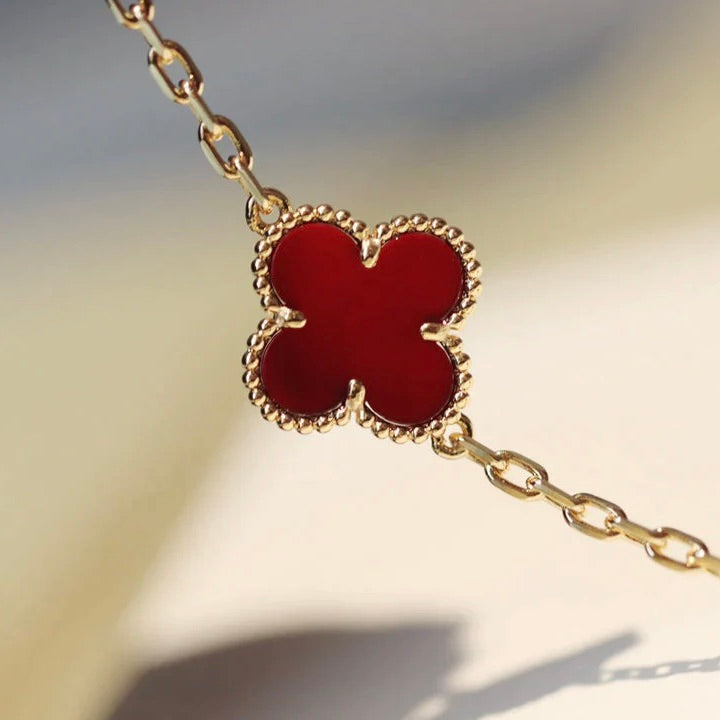 [Bloom]CLOVER 20 MOTIFS CARNELIAN NECKLACE