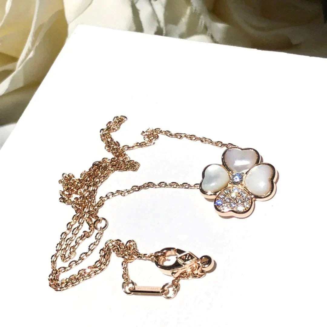 [Bloom]CLOVER MOP DIAMOND ROSE GOLD NECKLACE