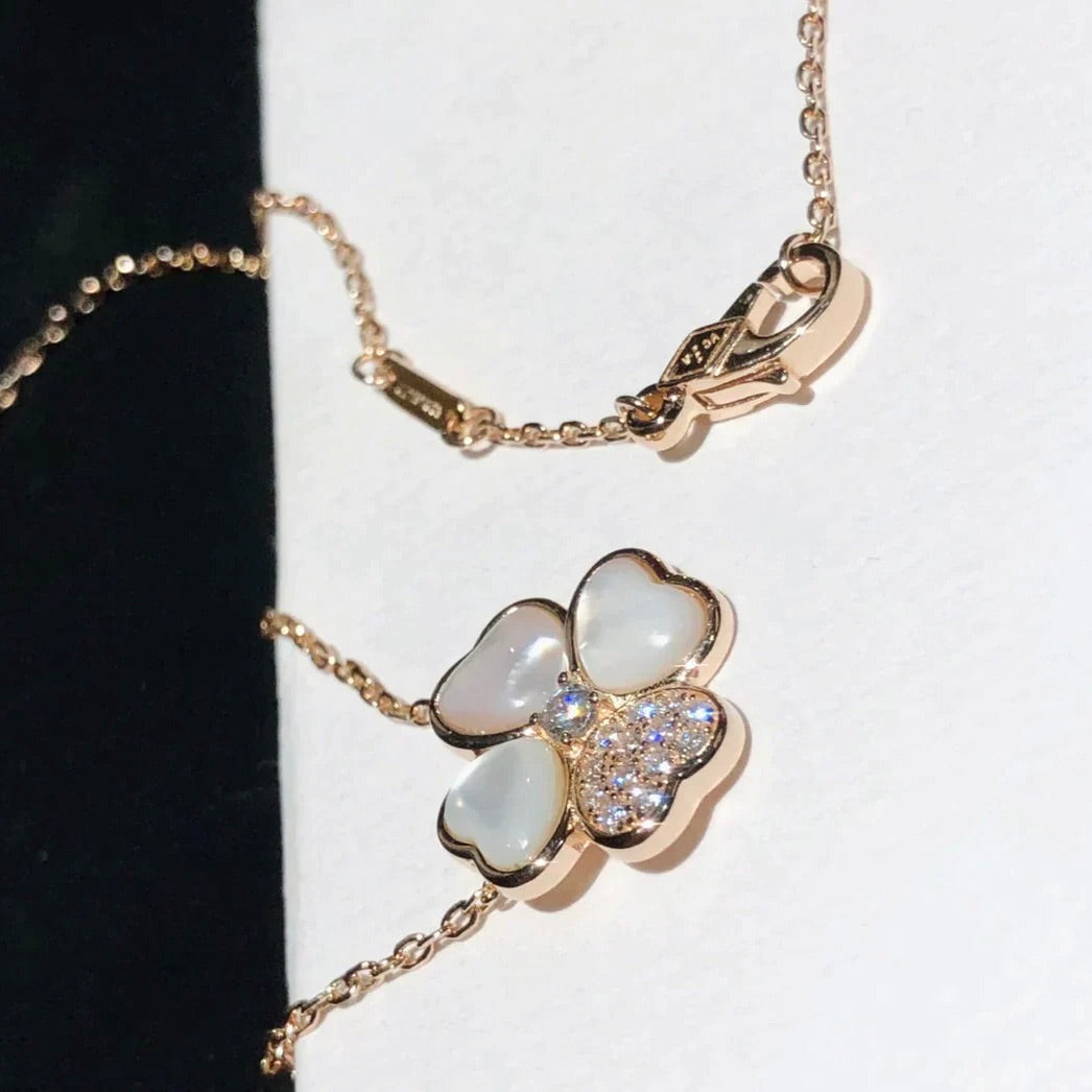 [Bloom]CLOVER MOP DIAMOND ROSE GOLD NECKLACE