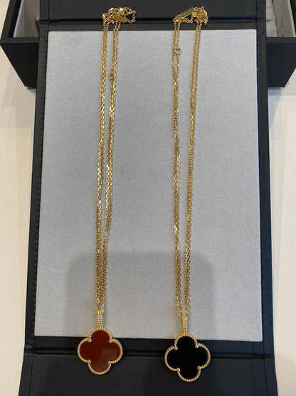 [Bloom]CLOVER 25MM NECKLACE GOLD CARNELIAN