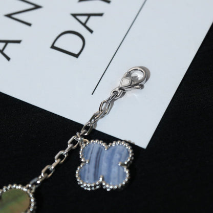 [Bloom]CLOVER BRACELET 5 MOTIFS MOP CHALCEDONY SILVER