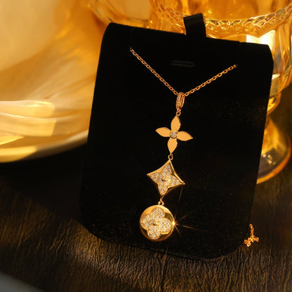 [Bloom]STAR AND SUN DIAMOND PINK GOLD NECKLACE