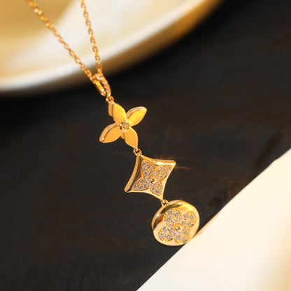 [Bloom]STAR AND SUN DIAMOND PINK GOLD NECKLACE