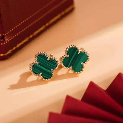 [Bloom]CLOVER MEDIUM 1 MOTIFS MALACHITE  EARRINGS