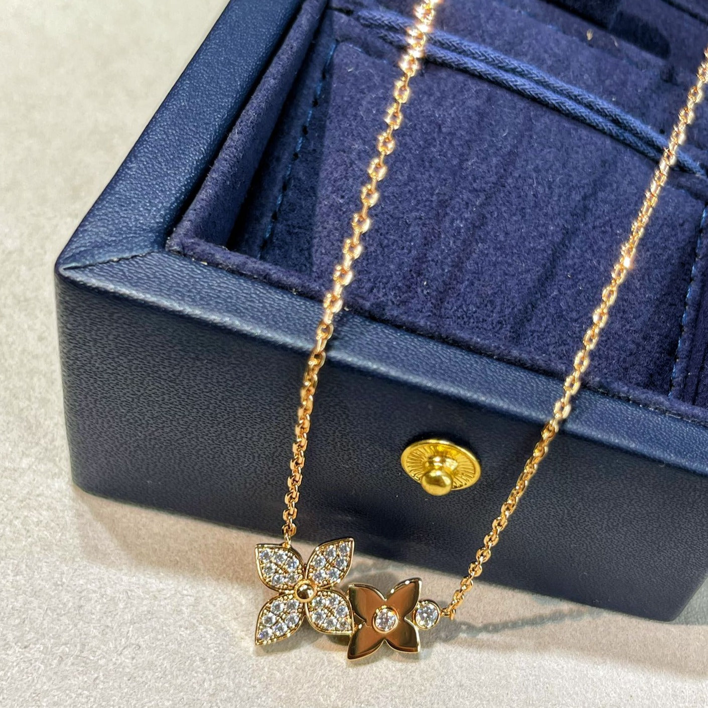 [Bloom]STAR BLOSSOM NECKLACE PINK GOLD DIAMONDS