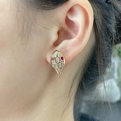 [Bloom]SERPENT DIAMOND STUD EARRINGS