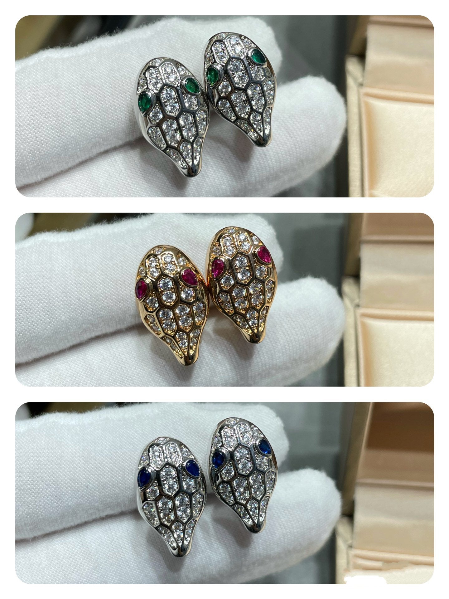 [Bloom]SERPENT DIAMOND STUD EARRINGS