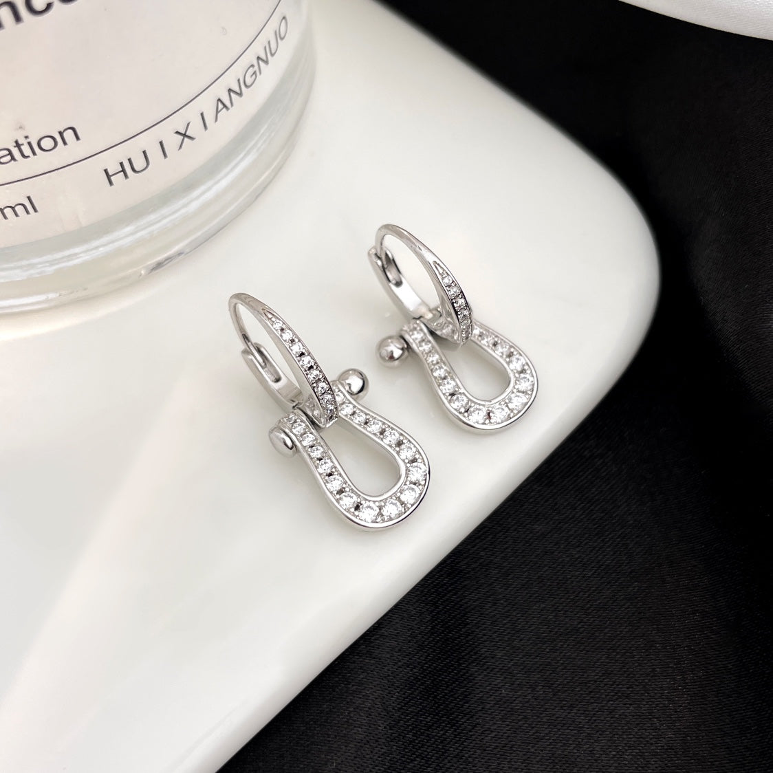 [Bloom]FORCE 10 FULL DIAMOND DROP EARRINGS MEDIUM MODEL