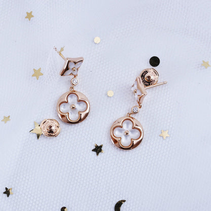 [Bloom]STAR AND SUN PINK GOLD MOP DROP EARRINGS