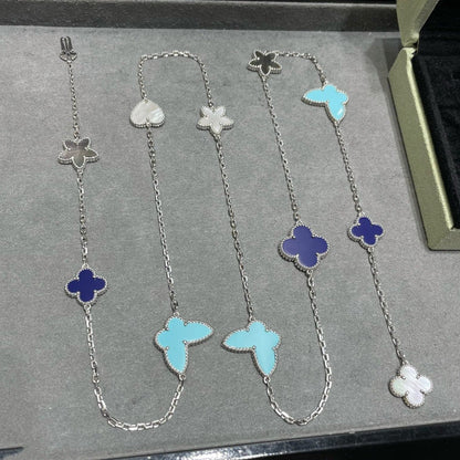 [Bloom]LUCKY CLOVER SILVER 11 MOTIF NECKLACE