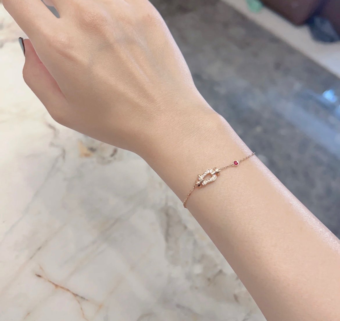 [Bloom]FORCE 10 DIAMOND CHAIN LINK PINK GOLD BRACELET