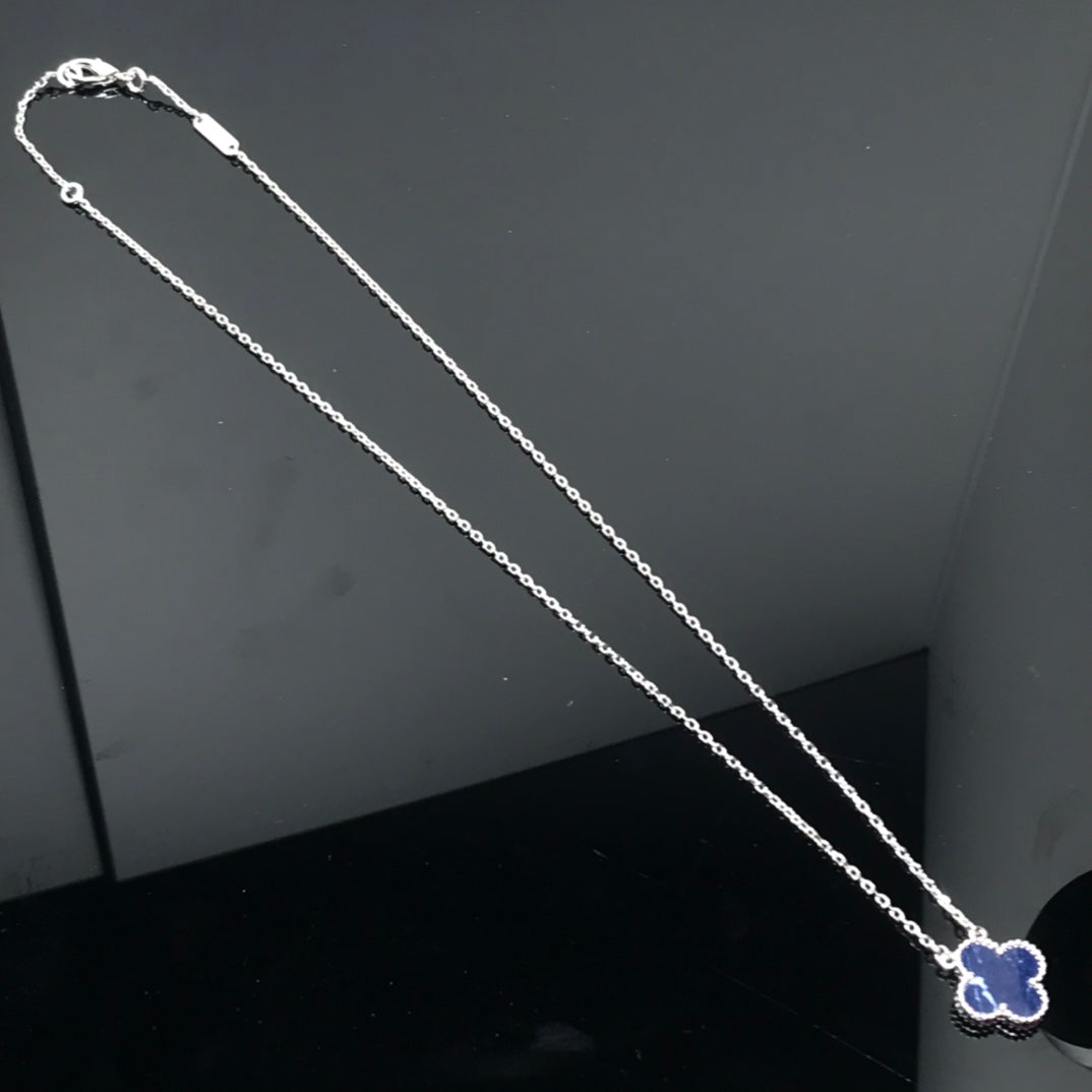 [Bloom]CLOVER PIETERSITE SILVER LONG NECKLACE