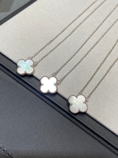 [Bloom]CLOVER MEDIUM SILVER WHITE MOP NECKLACE