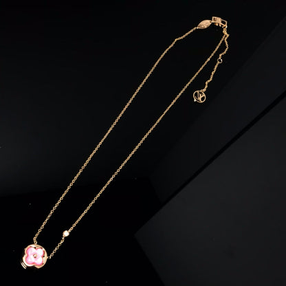 [Bloom]COLOR BLOSSOM PINK MOP SUN GOLD NECKLACE