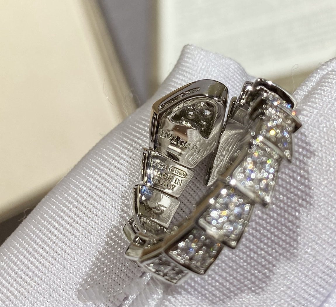 [Bloom]SERPENTI LARGE RING SILVER DIAMOND PAVED