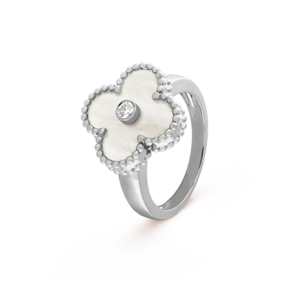 [Bloom]CLOVER SILVER MOP DIAMOND RING