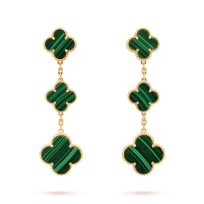 [Bloom]CLOVER MALACHITE 3 MOTIFS GOLD