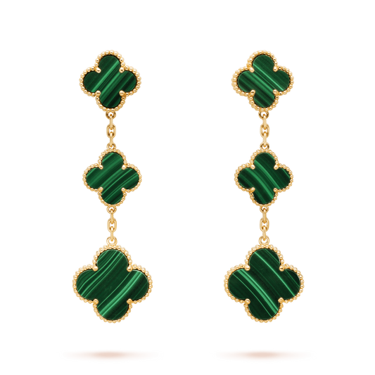 [Bloom]CLOVER MALACHITE 3 MOTIFS GOLD