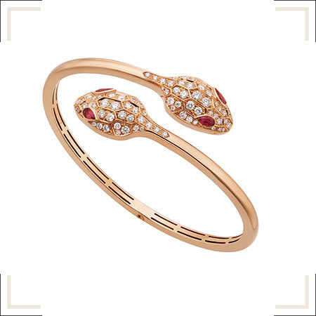 [Bloom]SERPENTI BRACELET PINK GOLD DIAMOND DOUBLE SNAKE