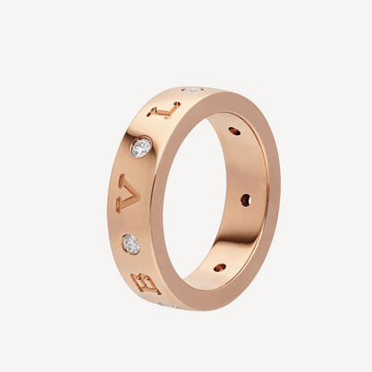 [Bloom]ZERO 1 ESSENTIAL PINK GOLD BAND WITH DIAMONDS RING