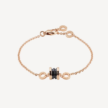 [Bloom]ZERO 1 SOFT PINK GOLD AND BLACK CERAMIC BRACELET