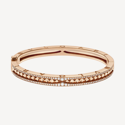 [Bloom]ZERO 1 SPIRAL AND PAVED DIAMOND PINK GOLD BRACELET