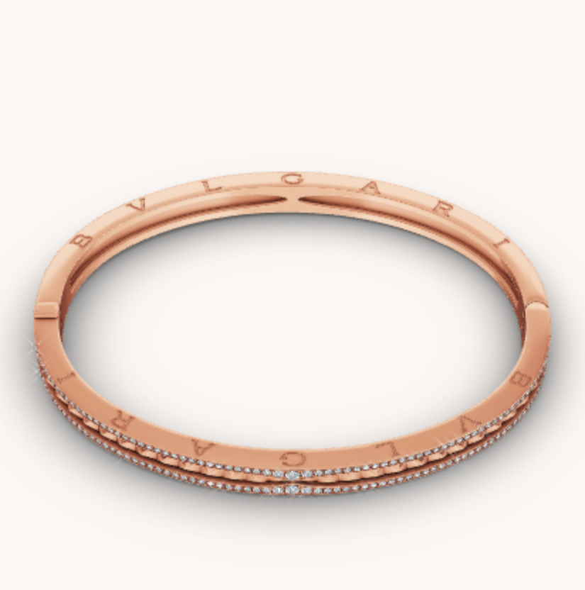 [Bloom]ZERO 1 SPIRAL AND PAVED DIAMOND PINK GOLD BRACELET