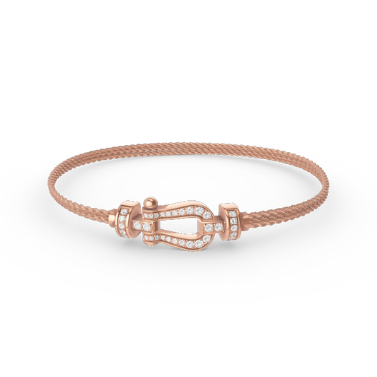 [Bloom]FORCE SMALL HORSESHOE  DIAMOND CHAIN ROPE BRACELET