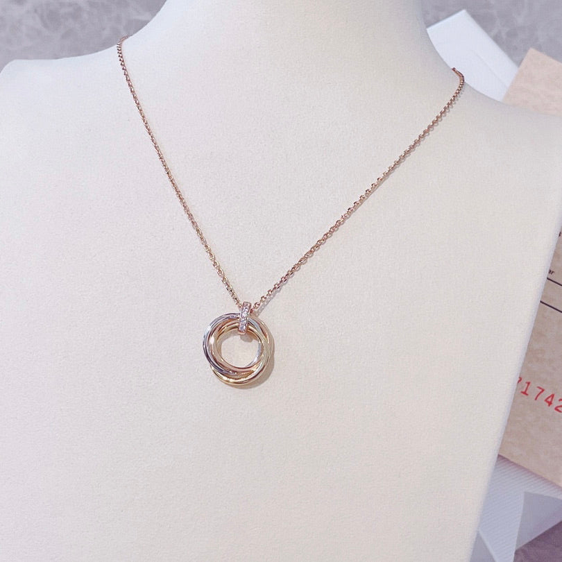 [Bloom]TRINITY NECKLACE GOLD  DIAMONDS