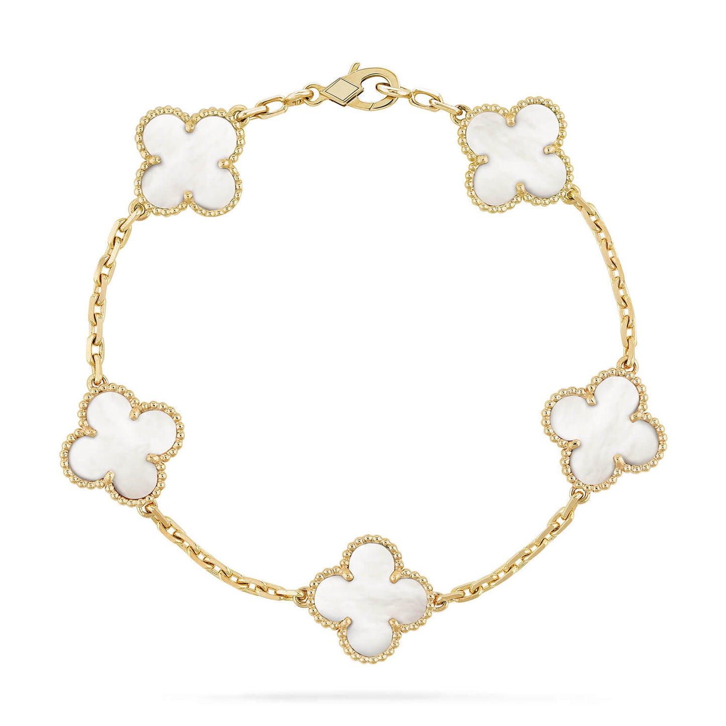 [Bloom]CLOVER  5 MOTIF WHITE MOP BRACELET