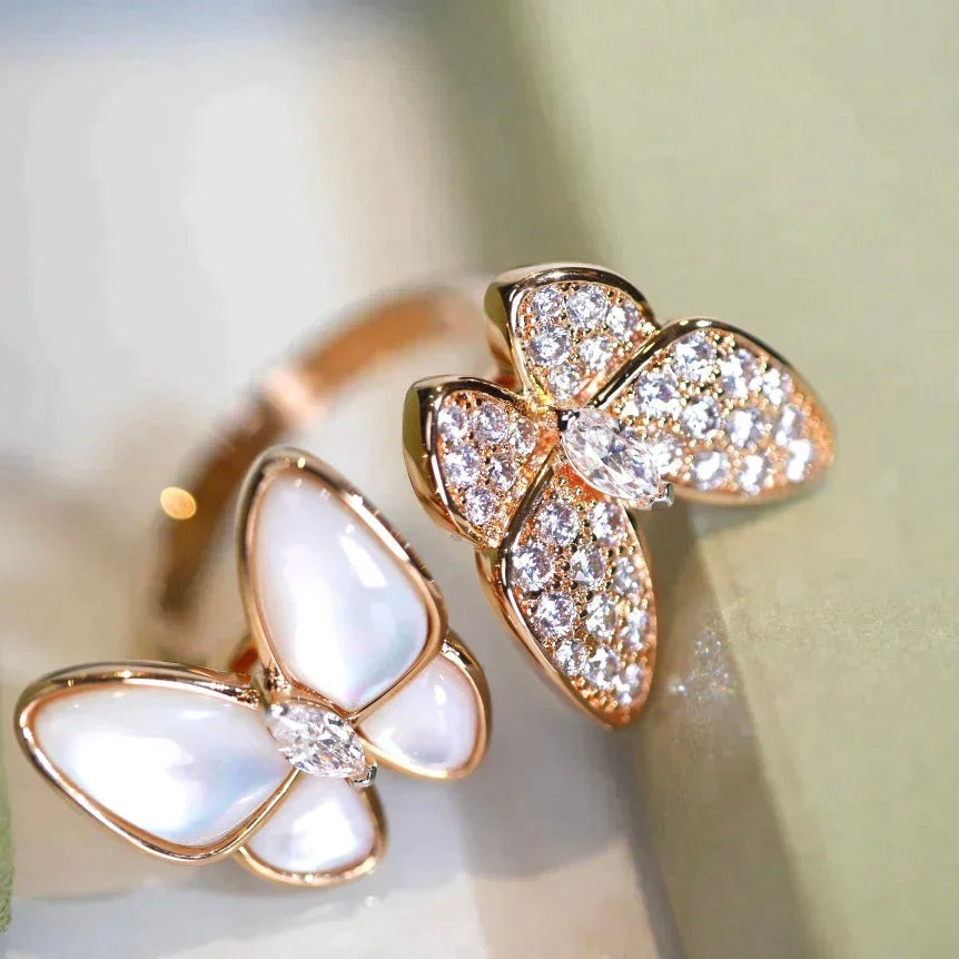 [Bloom]TWIN BUTTERFLY DIAMOND MOP RING