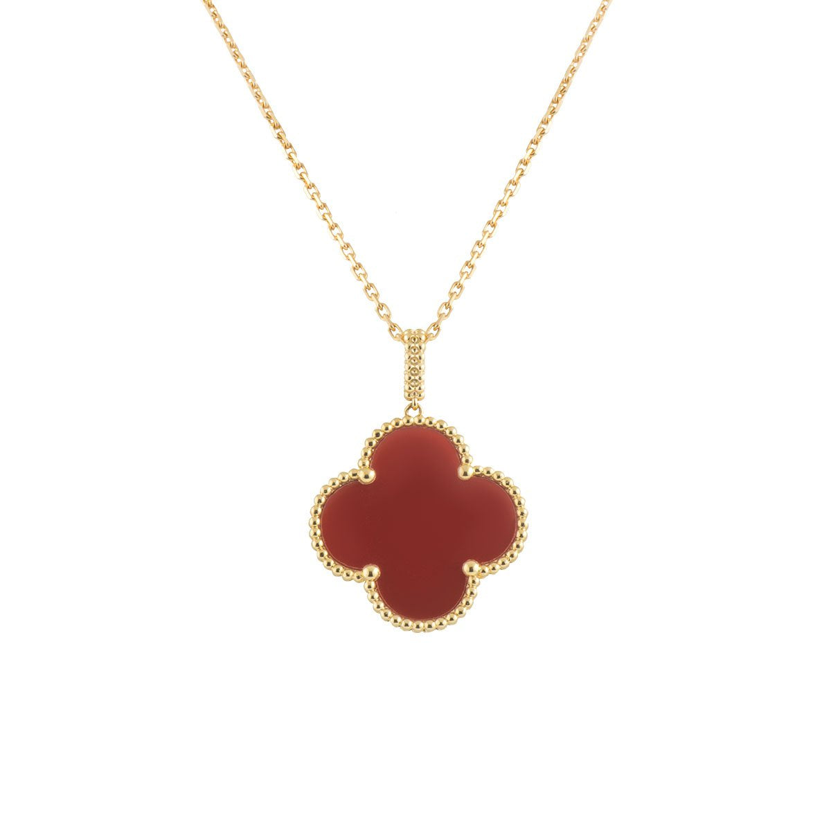 [Bloom]CLOVER 25MM NECKLACE GOLD CARNELIAN