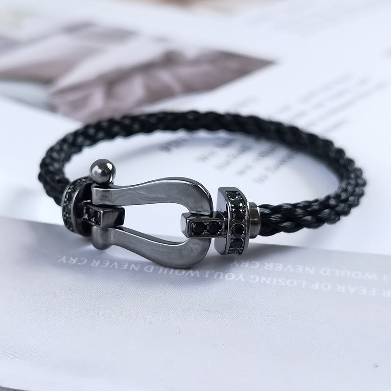 [Bloom]FORCE LARGE SERIES HORSESHOE BLACK SAMURAI BRACELET