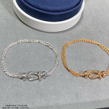 [Bloom]FORCE SMALL HORSESHOE  DIAMOND CHAIN ROPE BRACELET