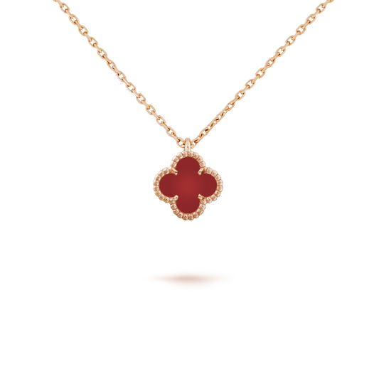 [Bloom]CLOVER MINI 9.5MM WHITE CARNELIANS NECKLACE