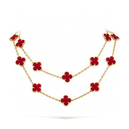 [Bloom]CLOVER 20 MOTIFS CARNELIAN NECKLACE