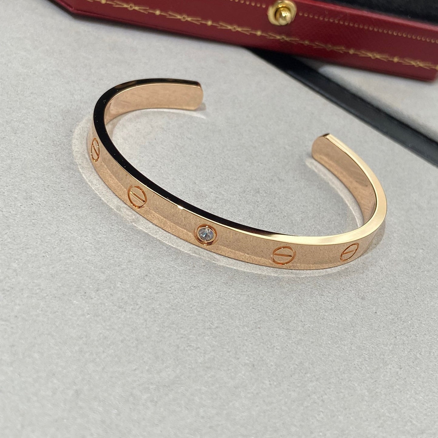 [Bloom]LOVE BRACELET 6.1MM 1 DIAMOND OPEN CUFF