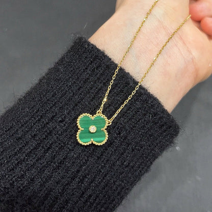 [Bloom]CLOVER 15MM DIAMOND TURQUOISE NECKLACE