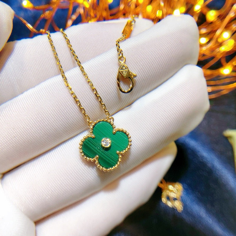 [Bloom]CLOVER 15MM DIAMOND TURQUOISE NECKLACE