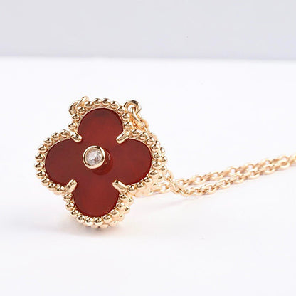 [Bloom]CLOVER 15MM DIAMOND CARNELIAN NECKLACE