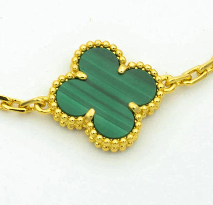 [Bloom]CLOVER  5 MOTIF MALACHITE DIAMOND BRACELET