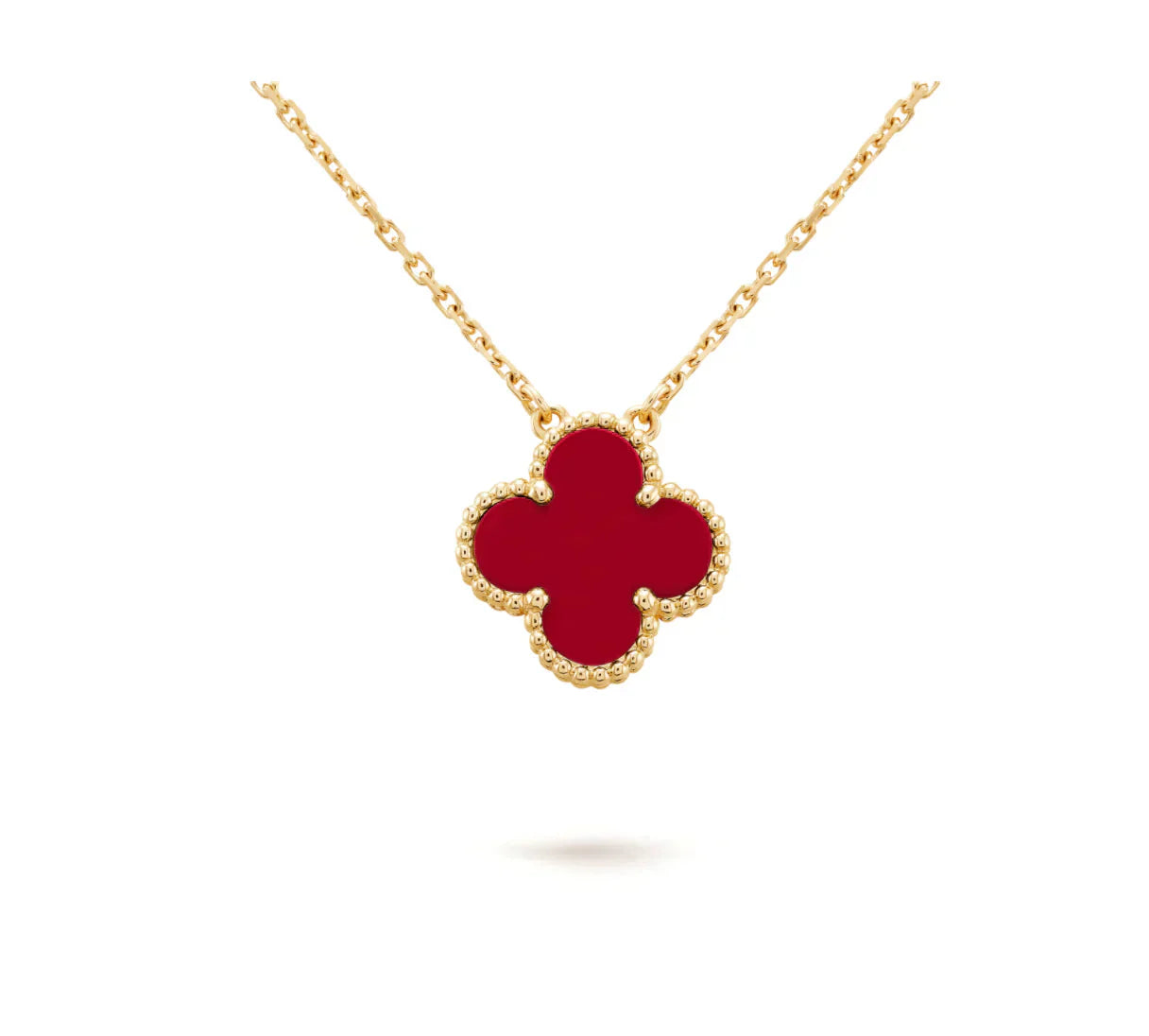 [Bloom]CLOVER 15MM CARNELIAN SINGLE FLOWER NECKLACE