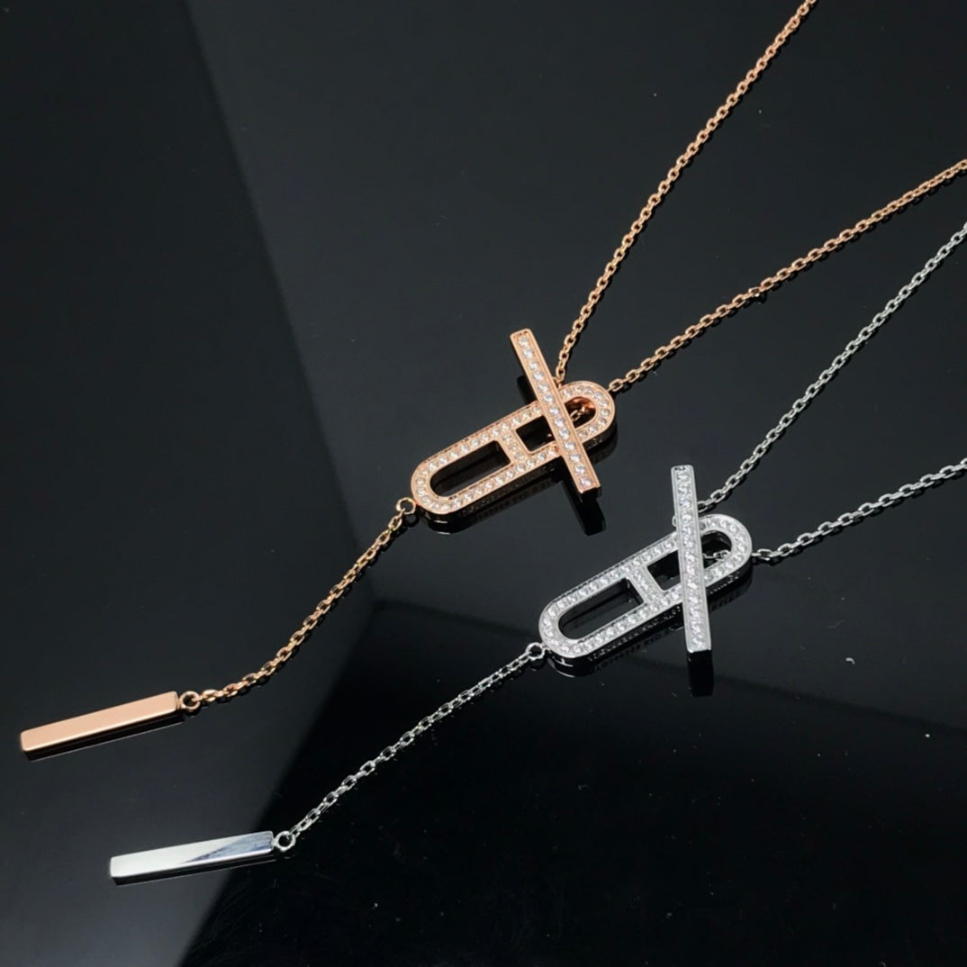 [Bloom]HM NECKLACE PLATINUM ROSE GOLD DIAMOND